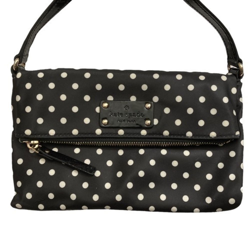 Kate spade black white polka dot crossbody bag